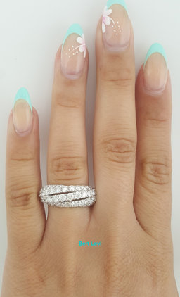 David Yurman Floating Diamond Ring 18k White Gold 8.2 mm 2.23 ct Retail $14,500