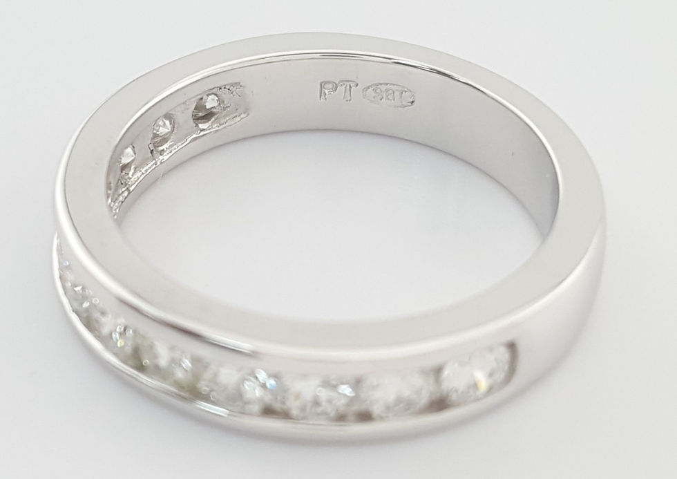 Thumbnail: Channel Set Round Diamond Platinum Wedding Band 1 ct 4.2 mm Retail $4K