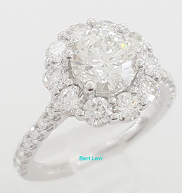 ArtCarved Penny Classic Round Diamond Halo Engagement Ring 2.01 ct 18k Rt $11.3K