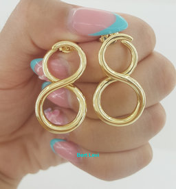 Tiffany & Co Infinity Large 18K Yellow Gold Stud Earrings 14.3 Grams 1.2" 1990’s
