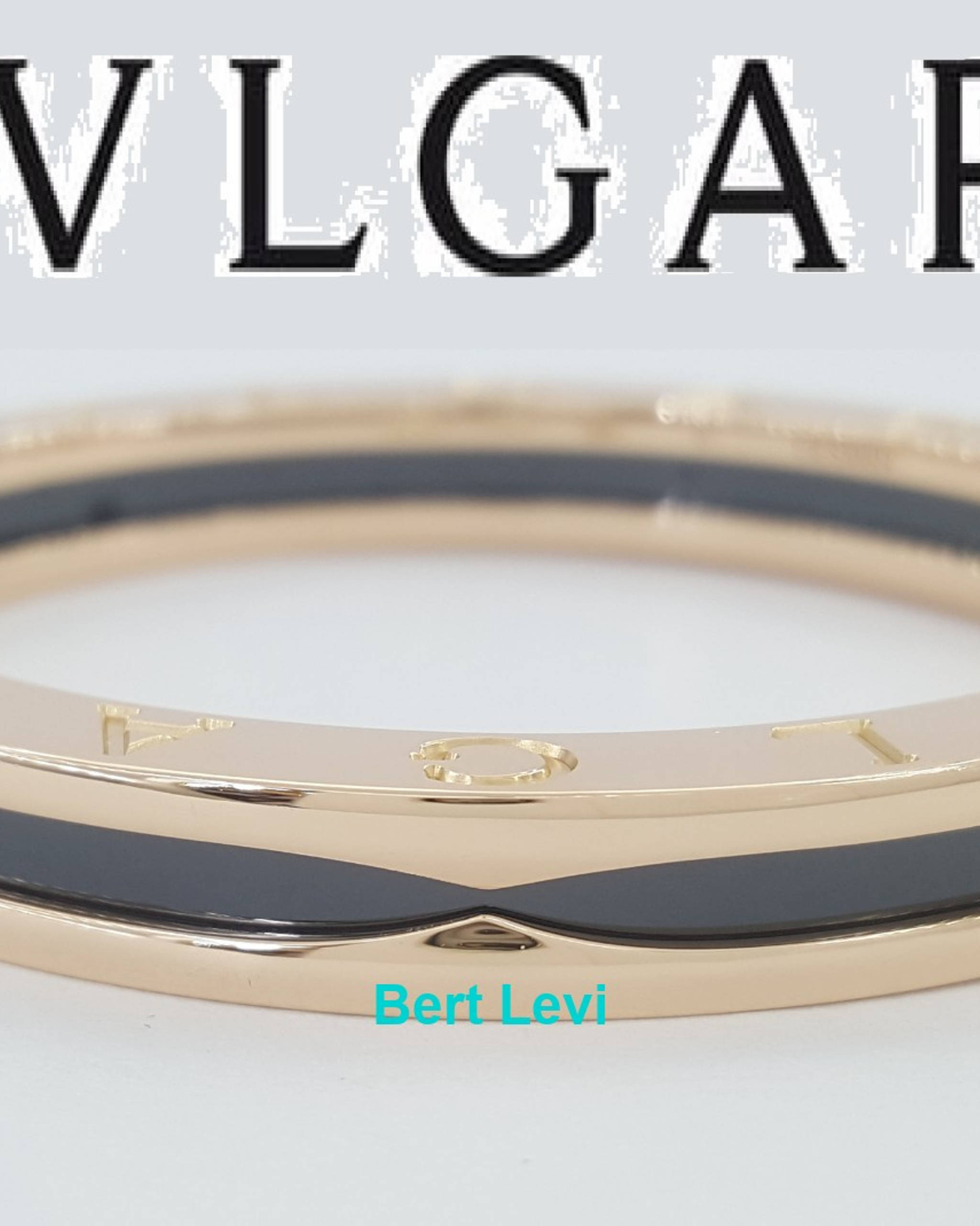 Bvlgari Bulgari B.Zero1 Black Ceramic 18k Rose Gold Bangle Bracelet 45.5g Small