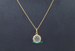 Tiffany & Co Paloma Picasso Moonstone 18K Yellow Gold Pendant Necklace 18"