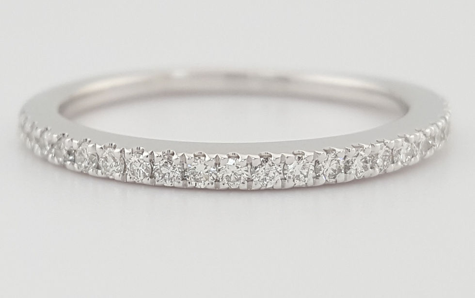 Thumbnail: Vera Wang Half Circle Round Diamond Wedding Band 0.25ct 14k White Gold 2mm 2.3Gr