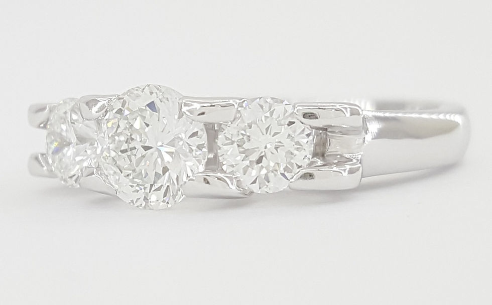 Thumbnail: Roberto Coin Cento C Diamond Three-Stone Ring Platinum 1.09 ct