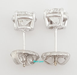 Natural Round Brilliant Cut Diamond Stud Earrings 1.5 ct 14k White Gold Rtl $5K