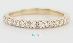 Half Circle Round Diamond Shared Prong Wedding Band 0.25 ct 14k Gold 2.2 mm