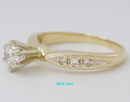 0.41 ct 14K Yellow Gold Round Brilliant Cut Diamond Solitaire Engagement Ring 