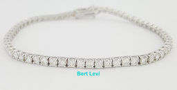 Round Diamond Tennis Bracelet 4 ct 18K White Gold 7.25" Rtl $10K