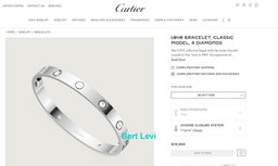 Cartier LOVE 18K White Gold 4 Diamonds 0.42 ct Bracelet SZ 16 Rtl $14,000