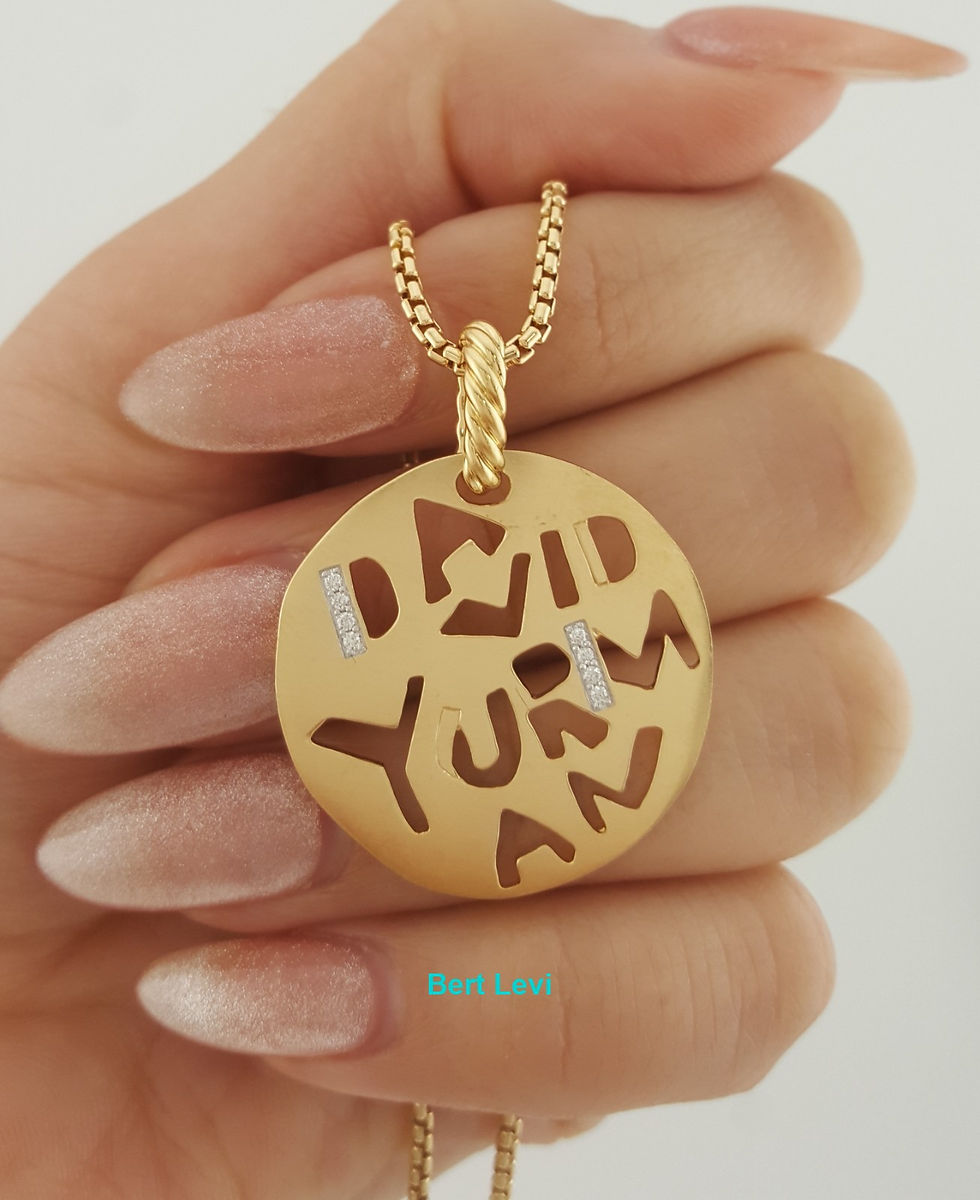 Thumbnail: David Yurman Elements Graffiti Diamond Necklace 18K Yellow Gold 0.04 ct 13 Grams