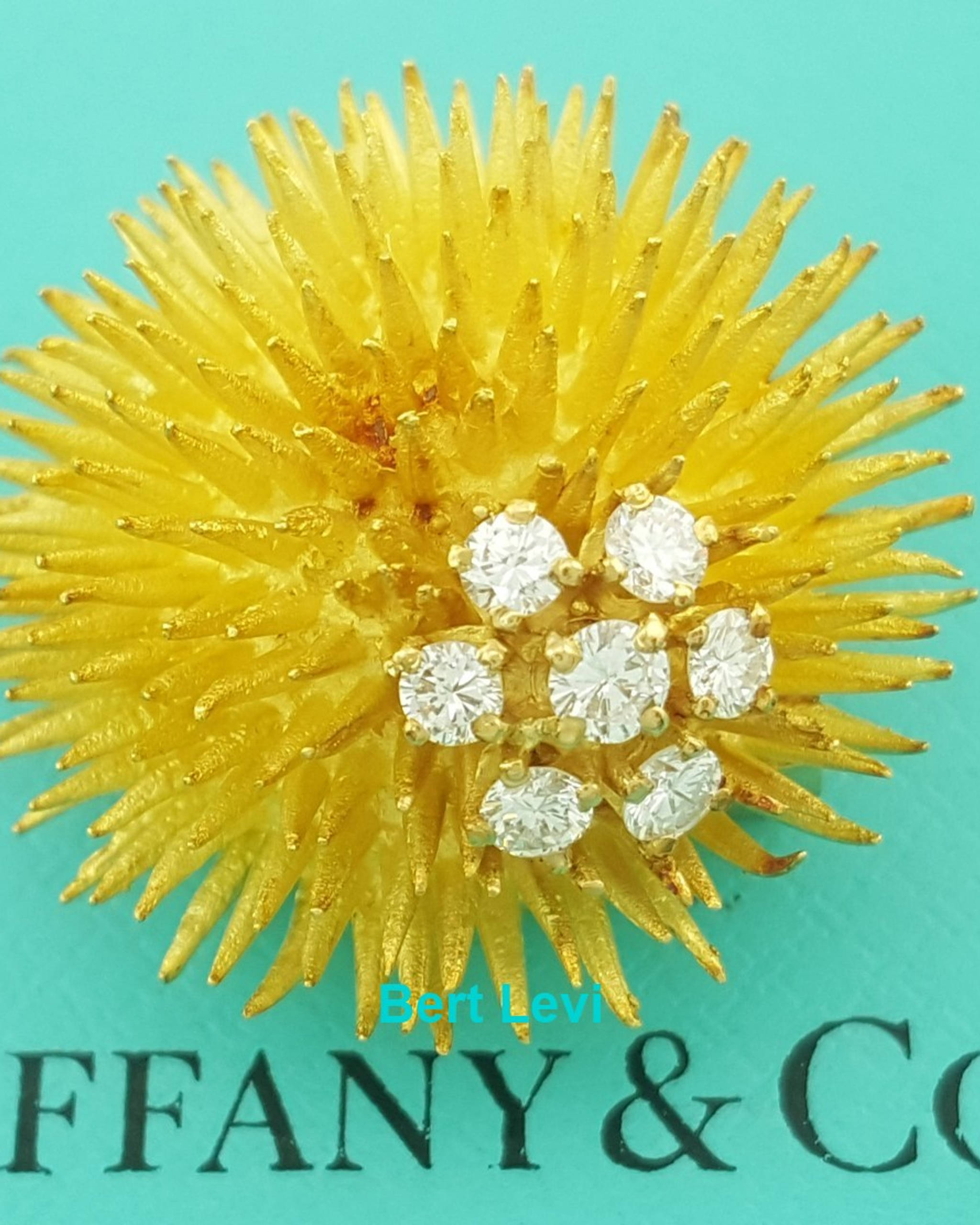 Vintage Tiffany & Co Diamond Sea Urchin Brooch Pin 0.55 ct 18k Gold 16.8 Grams