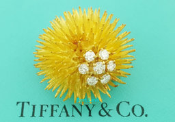 Vintage Tiffany & Co Diamond Sea Urchin Brooch Pin 0.55 ct 18k Gold 16.8 Grams