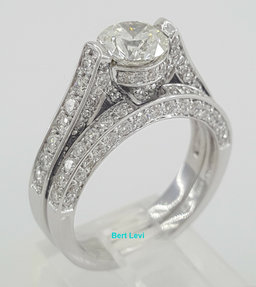 Hearts & Arrows Round Cut Diamond Engagement Wedding Ring Set 2.35 ct Rtl $13.5k