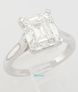 Tiffany & Co Emerald Diamond Solitaire Engagement Ring 3.1 ct Plat Rtl $120K
