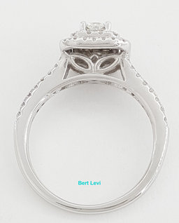 Helzberg Radiant Diamond Double Halo Engagement Ring 3/4 ct 14K White Gold