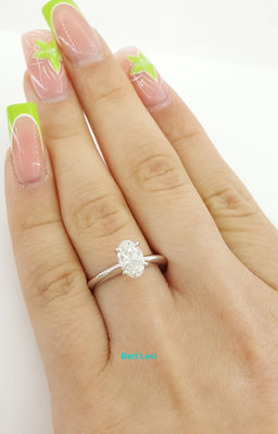 Oval Cut Diamond Solitaire Engagement Ring 0.87 ct 14k White Gold Retail $5.5K