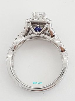 Vera Wang Love 1.33 ct Princess Diamond Double Halo Engagement Ring LEO Band Set