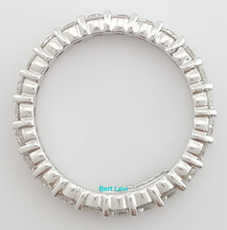 Round Diamond Full Circle Eternity Wedding Band Ring 1.72 ct 3 mm 14k White Gold
