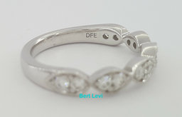 14k White Gold Half Circle Round Diamond Marquise Style Wedding Band Ring 0.5 ct