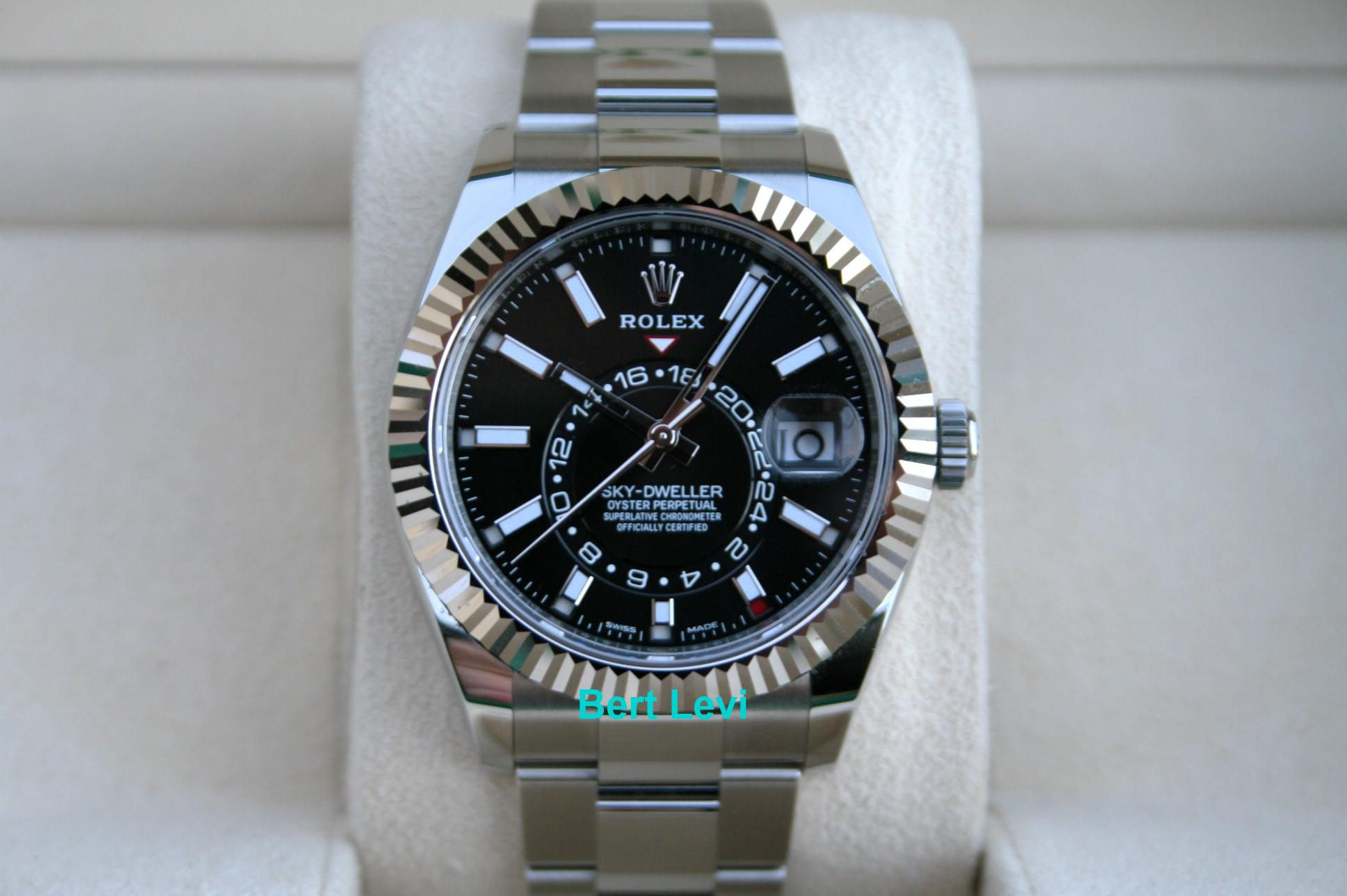 ROLEX 326934 SKYDWELLER WATCH BLACK DIAL