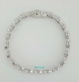 Marquise Cut Diamond Line Tennis Bracelet 7" 12 ct 18K White Gold  Rtl $36K