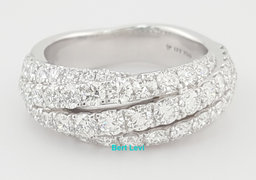 David Yurman Floating Diamond Ring 18k White Gold 8.2 mm 2.23 ct Retail $14,500