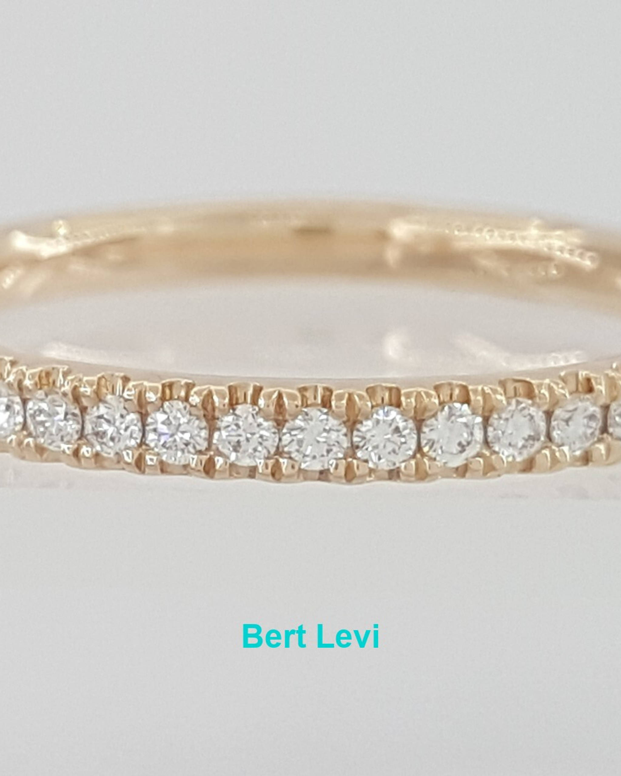 14k Rose Gold Half Circle Round Diamonds Wedding Band 0.20 ct 2.2 mm Rtl 1,075