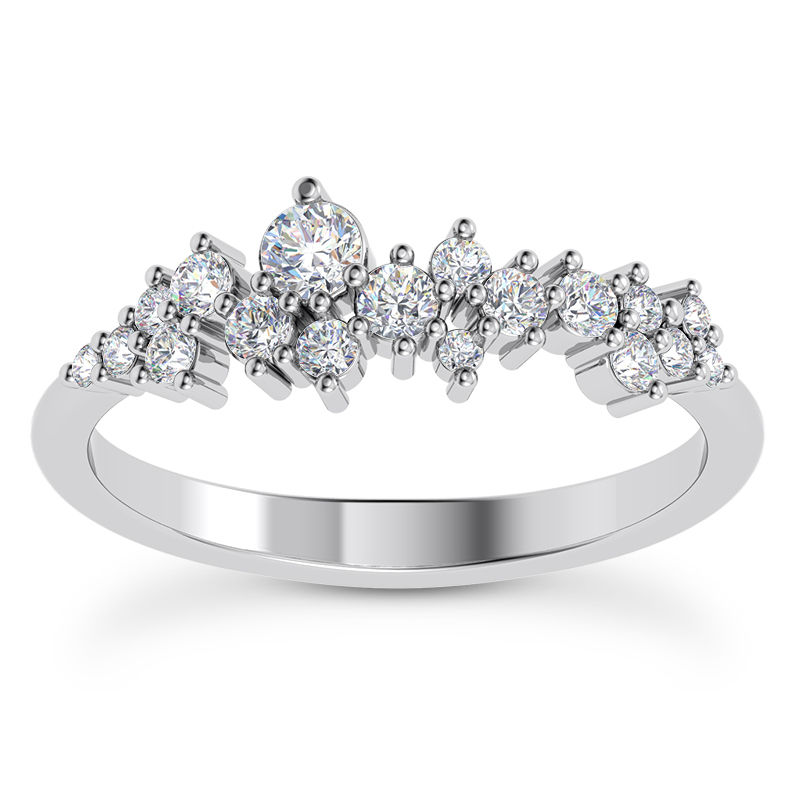 Ladies 14KT White Gold Platinum Diamond Wedding Band WB5466-RD