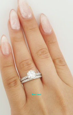 Round Brilliant Diamond Engagement Ring Set 1.36 ct 14k White Gold Retail $8K