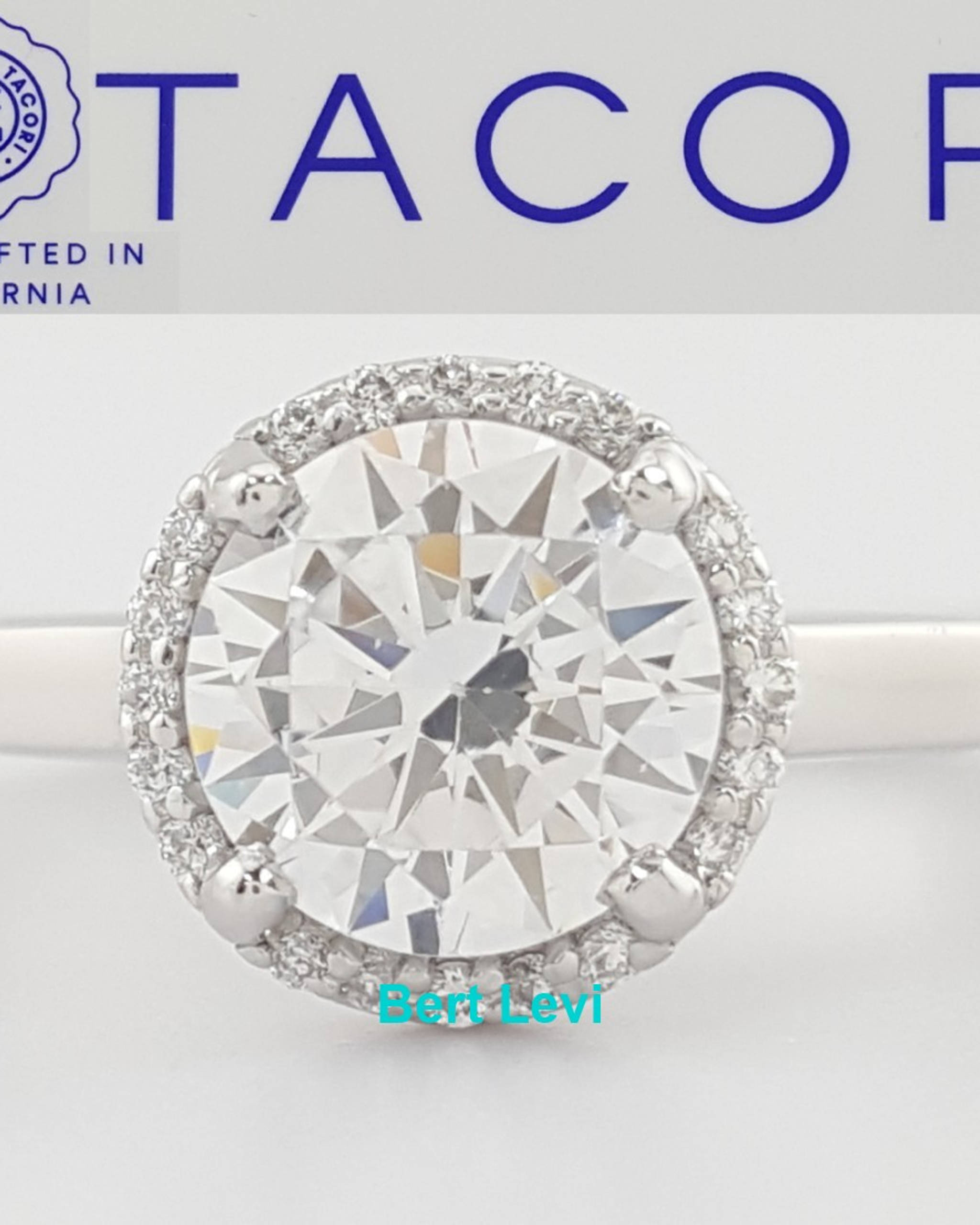 Tacori Sculpted Crescent 49RD65 Semi-Mount Platinum Engagement Ring Rtl $2,690
