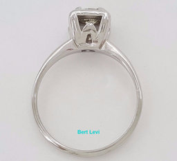 0.55 ct Antique Vintage 14K White Gold Transitional Cut Diamond Engagement Ring