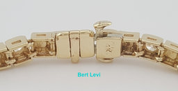 Round Diamond Station Tennis Bracelet 2 ct 14.5 Grams 7.25" 14K Yellow Gold