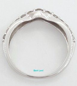 Half Circle Round Diamond Curve Wedding Band Ring 0.5 ct 14k White Gold 4.5mm