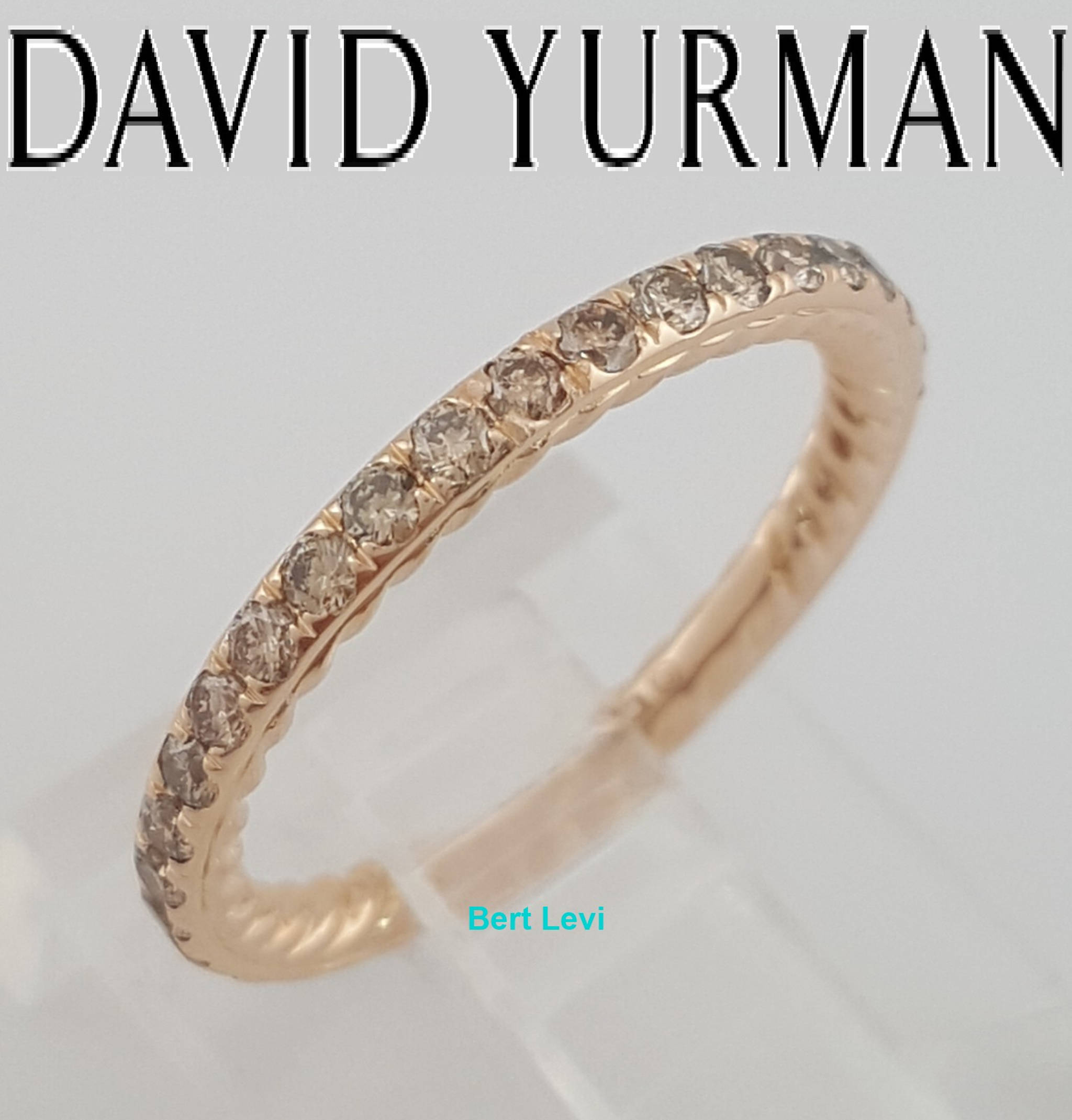 David Yurman Eden Cognac Diamond Eternity Ring 18k Rose Gold 2 mm 0.59ct $1,950