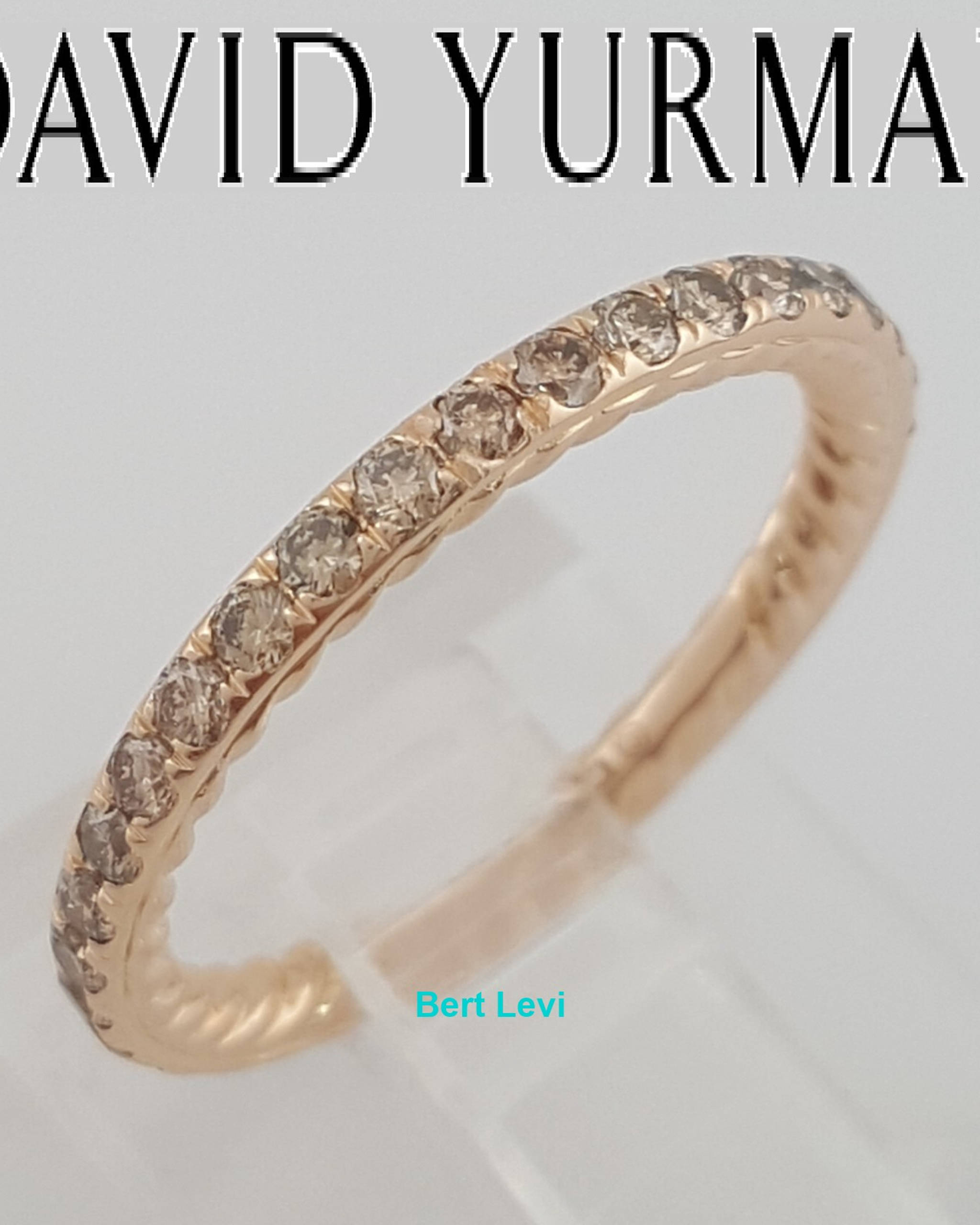 David Yurman Eden Cognac Diamond Eternity Ring 18k Rose Gold 2 mm 0.59ct $1,950