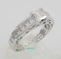 TACORI Neotare Princess Diamond Engagement Ring 18K Gold AGS 1.90 ct Rtl $13,090
