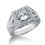 Thumbnail: Ladies 14KT White Gold Platinum Round Diamond Antique Engagement Ring ENR2871