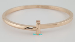 Tiffany & Co. T T1 18K Rose Gold Bangle Bracelet Medium 20.5 Grams Rtl $6,950