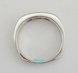 Round Cut Diamond Men's Wedding Ring Band 0.38 ct 14K White Gold 9.6 Grams Sz 11