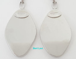 White Gold Drop Dangle Earrings Italy 14K 5 Grams 2"