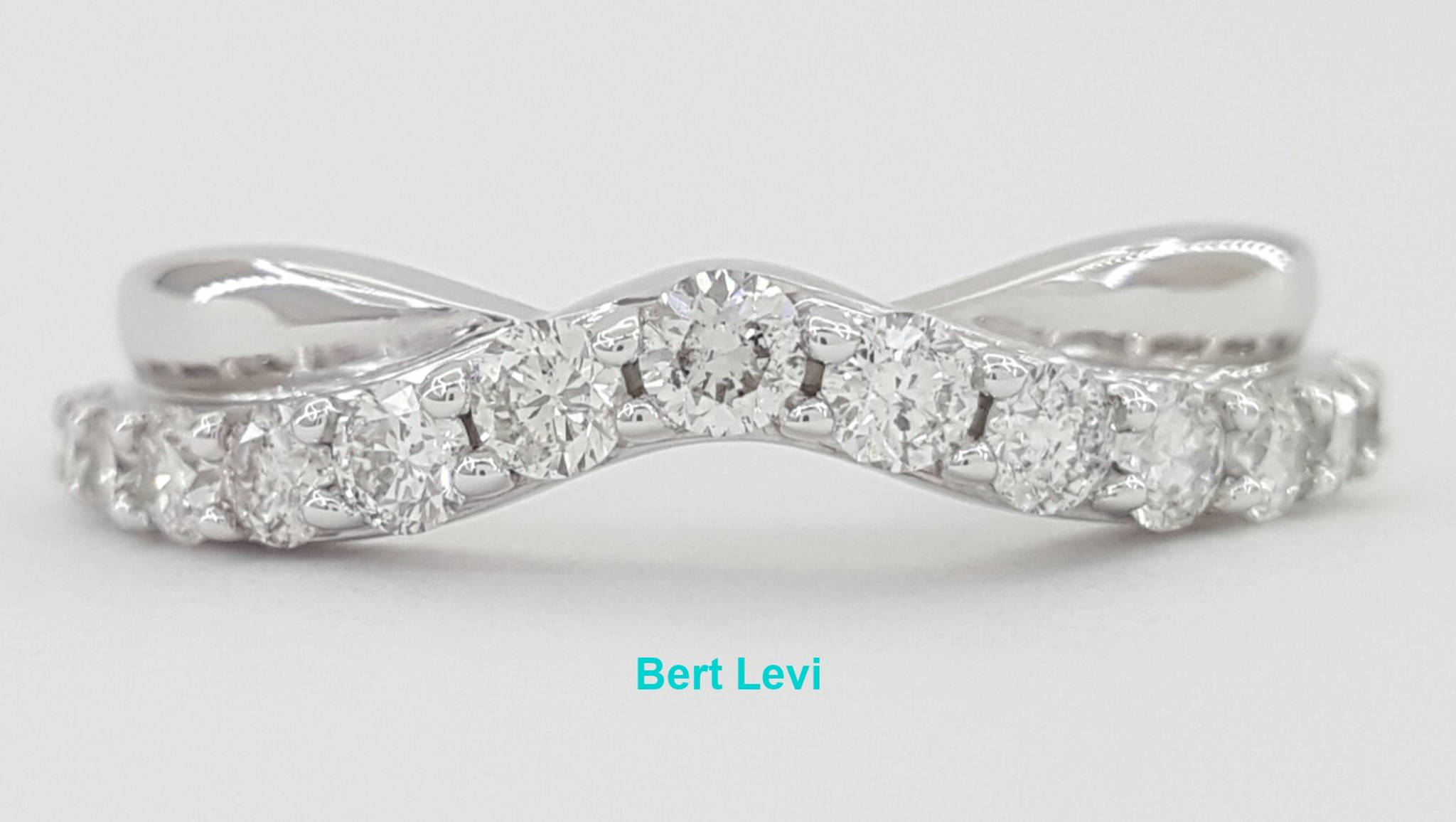 Half Circle Round Diamond Curve Wedding Band Ring 0.5 ct 14k White Gold 4.5mm