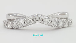Half Circle Round Diamond Curve Wedding Band Ring 0.5 ct 14k White Gold 4.5mm