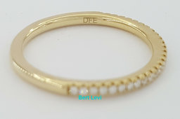 14K Yellow Gold Half Circle Round Diamond Wedding Band 0.15 ct 1.7mm Rtl $895