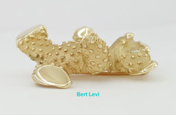 Vintage 14K Yellow Gold 0.06 ct Diamond Teddy Bear Brooch Pin 11.2 grams 35mm