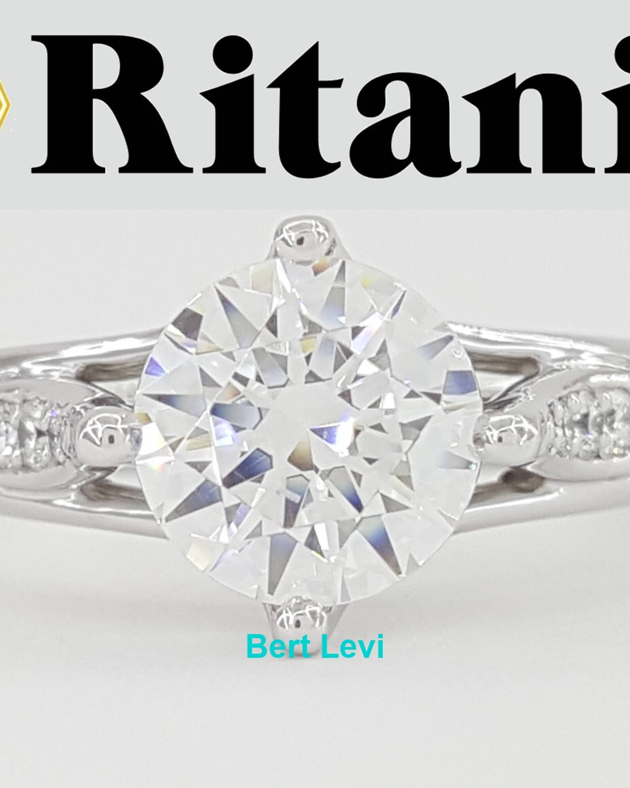 Ritani Semi-Mount Vintage Diamond 0.08 ct Engagement Ring 18k White Gold 1RZ1379