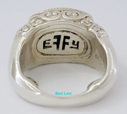 EFFY 925 Sterling Silver & 18k Gold 0.5 ct Round Cut Black Diamond Fashion Ring