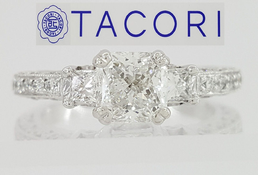 TACORI HT2258 Crescent Platinum Radiant Cut Diamond Engagement Ring 1.4 ct GIA