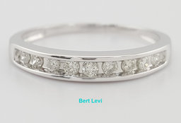 Diamond Channel Set Wedding Band Ring 0.15ct 3 mm 14k Gold
