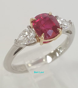 Tiffany & Co Burma No Heat Ruby Diamond Ring 2.6 ct Plat 18k