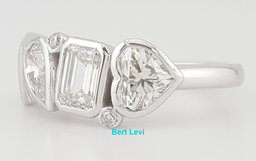 Emerald Princess Pear Heart Diamond Ring 2.79 ct 14K W Gold Retail $14.5K